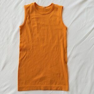 Zyia Active Womens Tank Top Sleeveless Stretchy Neon Bright Orange Color S